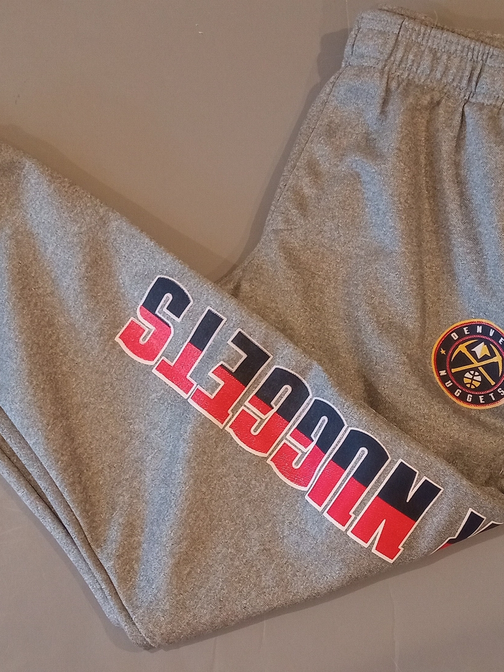 NBA Denver Nuggets Gray Fleece Sweatpants Boys Size 14-16